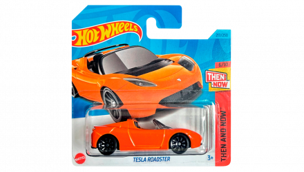 Машинка Базова Hot Wheels Tesla Roadster Then and Now 1:64 HKJ44 Orange - Retromagaz, image 1