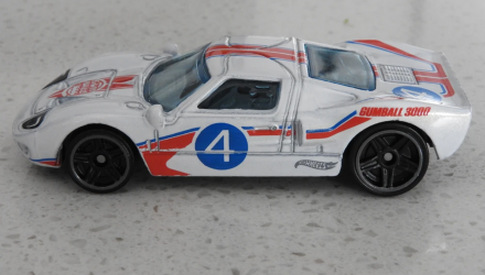 Машинка Базовая Hot Wheels Ford GT-40 Gumball 3000 Then and Now 1:64 GTB33 White - Retromagaz, image 4