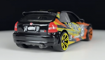 Тематическая Машинка Hot Wheels '99 Honda Civic Type R (EK9) Neon Speeders 1:64 HLH72/HLH76 Black - Retromagaz, image 3