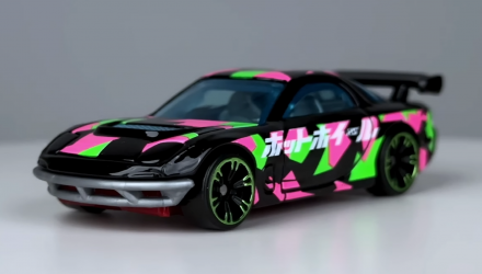 Тематическая Машинка Hot Wheels '95 Mazda RX-7 Drift Neon Speeders 1:64 HLH72/HRW70 Black - Retromagaz, image 2