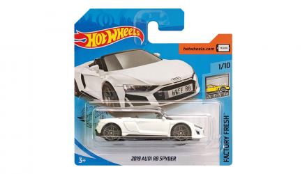 Машинка Базовая Hot Wheels 2019 Audi R8 Spyder Factory Fresh 1:64 GHB28 White - Retromagaz, image 1