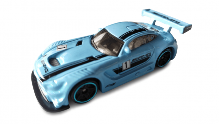 Машинка Базова Hot Wheels '16 Mercedes-AMG GT3 Race Day 1:64 FYD75 Light Blue - Retromagaz, image 5