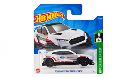 Машинка Базовая Hot Wheels Ford Mustang Mach-E 1400 Green Speed 1:64 HCT06 White - Retromagaz, image 1