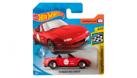 Машинка Базовая Hot Wheels '91 Mazda MX-5 Miata Speed Graphics 1:64 FYD99 Red - Retromagaz, image 1