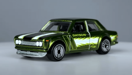 Тематическая Машинка Hot Wheels '71 Datsun 510 Ultra Hots 1:64 HDG52/HRX09 Green - Retromagaz, image 1