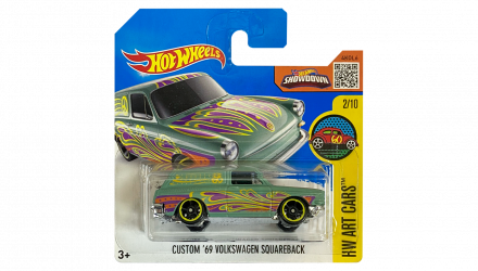 Машинка Базовая Hot Wheels Custom '69 Volkswagen Squareback Art Cars 1:64 DHR85 Green - Retromagaz, image 1