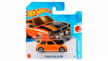 Машинка Базова Hot Wheels '73 Honda Civic Custom J-Imports 1:64 HKK67 Orange - Retromagaz, image 1