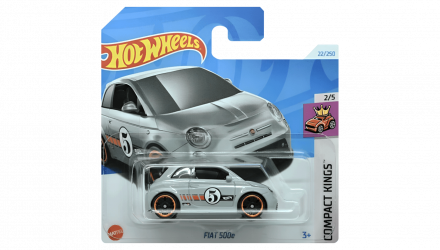 Машинка Базова Hot Wheels Fiat 500e Compact Kings 1:64 HTC18 Grey - Retromagaz, image 1