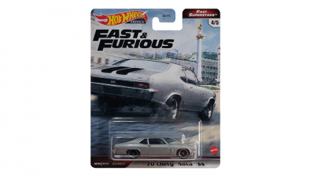 Машинка Premium Hot Wheels '70 Chevy Nova SS Fast & Furious 1:64 GRK50 Grey - Retromagaz, image 1