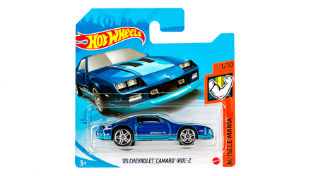 Машинка Базова Hot Wheels '85 Chevrolet Camaro Iroc-Z Muscle Mania 1:64 GTC16 Blue - Retromagaz, image 1