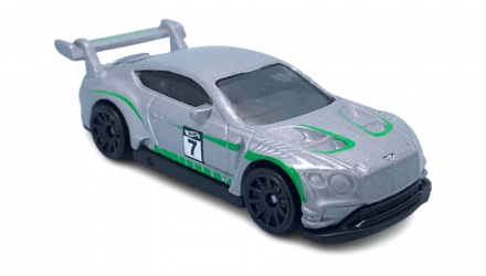 Машинка Базовая Hot Wheels 2018 Bentley Continental GT3 Modified 1:64 HKL45 Silver - Retromagaz, image 2