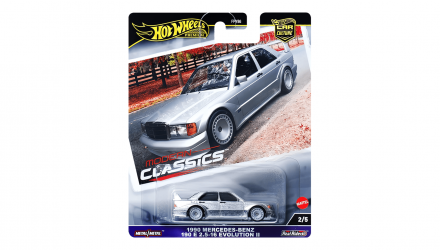 Машинка Premium Hot Wheels 1990 Mercedes-Benz 190 E 2.5-16 Evolution II Modern Classics 1:64 HRV98 Silver - Retromagaz, image 1