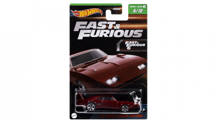 Тематическая Машинка Hot Wheels '69 Dodge Charger Daytona Fast & Furious 1:64 HNR88/HNT06 Dark Red - Retromagaz, image 1