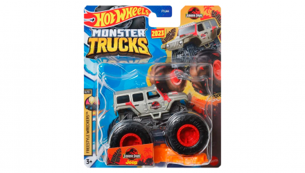 Машинка-Позашляховик Hot Wheels Jurassic Park Jeep Wrangler Monster Truck Freestyle Wreckers 1:64 HLT08 Grey - Retromagaz, image 1