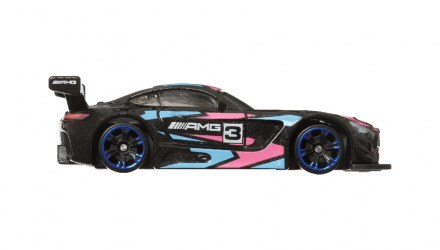 Тематическая Машинка Hot Wheels '16 Mercedes-AMG GT3 Neon Speeders 1:64 HLH72/HRW79 Black - Retromagaz, image 3