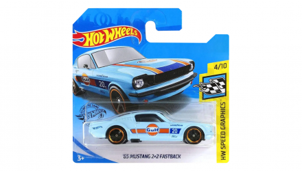 Машинка Базова Hot Wheels '65 Mustang 2+2 Fastback Gulf Speed Graphics 1:64 GHC86 Light Blue - Retromagaz, image 1