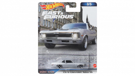 Машинка Premium Hot Wheels 1970 Chevrolet Nova SS Fast & Furious 1:64 HNW54 Silver - Retromagaz, image 1