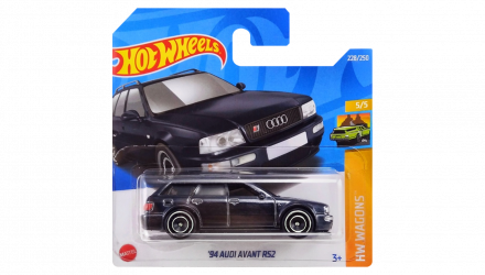 Машинка Базовая Hot Wheels `94 Audi Avant RS2 Super Treasure Hunt STH Wagons 1:64 HCY22 Black - Retromagaz, image 1