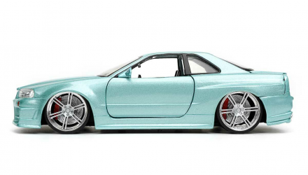 Машинка Jada 2002 Nissan Skyline GT-R (BNR34) Brian's Fast & Furious 1:24 Turquoise - Retromagaz, image 4