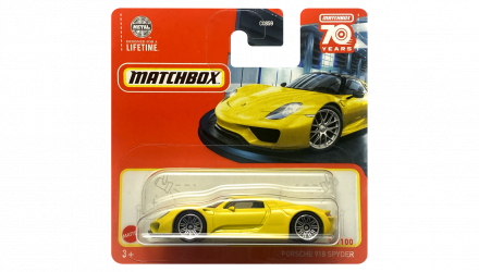 Машинка Большой Город Matchbox Porsche 918 Spyder Showroom 1:64 HLC88 Yellow - Retromagaz, image 1