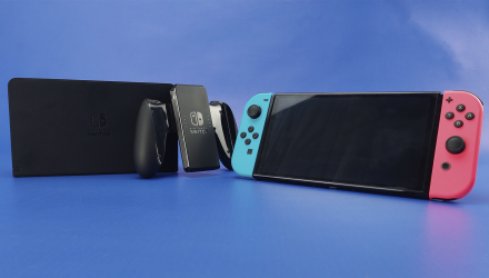 Набор Консоль Nintendo Switch OLED Model HEG-001 64GB Blue Red Новый  + Чехол Твердый Black + Защитное Стекло - Retromagaz, image 2