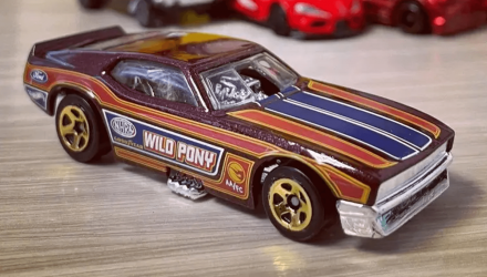 Машинка Базова Hot Wheels '71 Mustang Funny Car Treasure Hunts Drag Strip 1:64 HCX95 Dark Red - Retromagaz, image 2