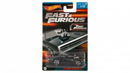 Тематическая Машинка Hot Wheels '70 Dodge Charger R/T Fast & Furious 1:64 HNR88/HNT11 Black - Retromagaz, image 1