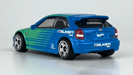 Тематична Машинка Hot Wheels '99 Honda Civic Type R (EK9) Falken Speed Graphics 1:64 HRT09 Blue - Retromagaz, image 2