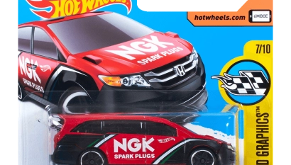 Машинка Базова Hot Wheels Honda Odyssey NGK Speed Graphics 1:64 DTX63 Red - Retromagaz, image 1