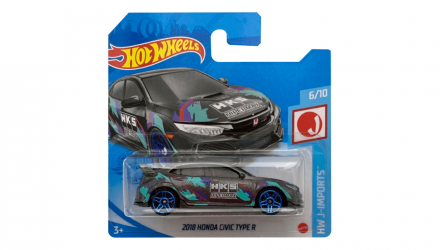 Машинка Базова Hot Wheels 2018 Honda Civic Type R HKS J-Imports 1:64 GTB06 Grey - Retromagaz, image 1