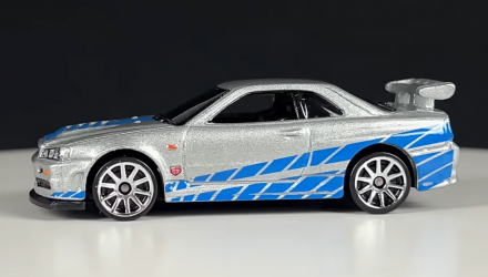 Тематична Машинка Hot Wheels Nissan Skyline GT-R (BNR34) Fast & Furious 1:64 HNR88/HNT02 Silver - Retromagaz, image 4