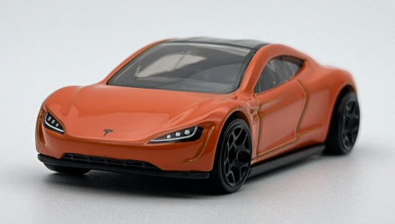 Машинка Базовая Hot Wheels Tesla Roadster Then and Now 1:64 HKJ47 Orange - Retromagaz, image 2