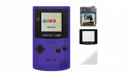 Набор Консоль Nintendo Game Boy Color Purple Б/У  + Флэш Картридж Everdrive EDGB OS V4 Английская Версия Новый + Стекло Консоли RMC Trans Clear + Защитная Пленка - Retromagaz, image 1