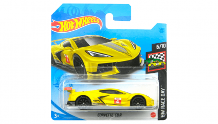 Машинка Базова Hot Wheels Corvette C8.R Race Day 1:64 GRX31 Yellow - Retromagaz, image 1