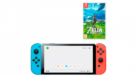 Набор Консоль Nintendo Switch OLED Model HEG-001 64GB Blue Red Б/У + Игра The Legend of Zelda Breath of The Wild Русская Озвучка Б/У - Retromagaz, image 1