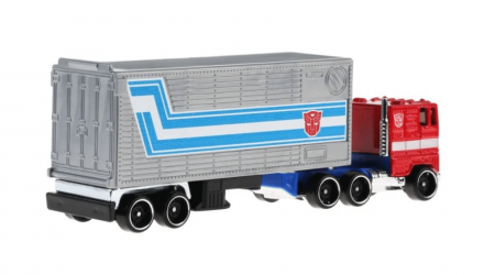 Машинка Базовая Hot Wheels Freightliner Optimus Prime T7 Transformers и Транспортер Track Fleet 1:64 HXH02/JFF66 Red 2шт - Retromagaz, image 2