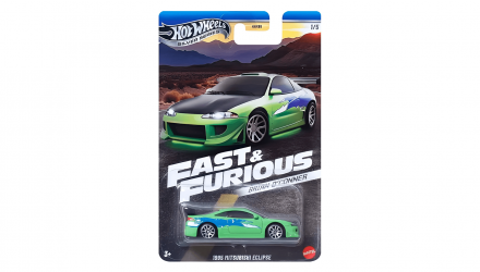 Тематична Машинка Hot Wheels 1995 Mitsubishi Eclipse Brian O'Conner Fast & Furious 1:64 JBY29 Green - Retromagaz, image 1