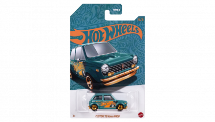 Тематична Машинка Hot Wheels Custom '70 Honda N600 Green and Gold 1:64 HVW99 Turquoise - Retromagaz, image 1