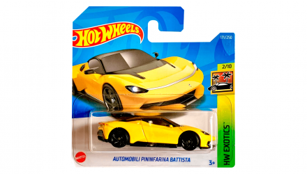 Машинка Базовая Hot Wheels Automobili Pininfarina Battista Exotics 1:64 HCV89 Yellow - Retromagaz, image 1