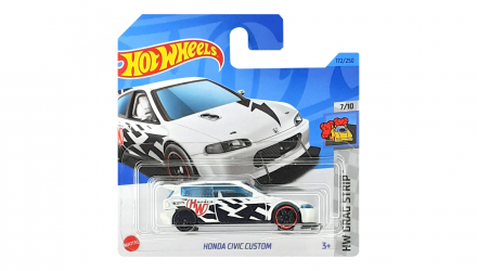 Машинка Базовая Hot Wheels Honda Civic Custom Drag Strip 1:64 HKH33 White - Retromagaz, image 1