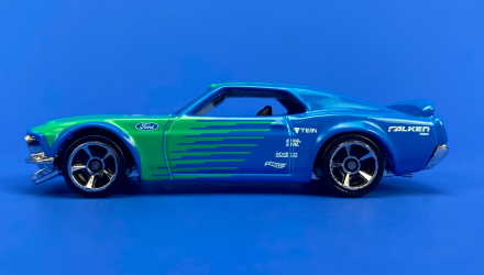 Машинка Базовая Hot Wheels '69 Ford Mustang Boss 302 Falken Then and Now 1:64 HKJ48 Blue - Retromagaz, image 4