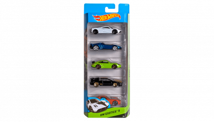 Машинка Базовая Hot Wheels Pagani Huayra / Lamborghini Aventador / Porsche 911 / Lotus Espirit / Alfa Romeo Exotics 1:64 CDT27 Green 5шт - Retromagaz, image 1