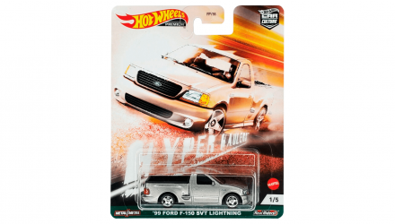 Машинка Premium Hot Wheels '99 Ford F-150 SVT Lightning Hyper Haulers 1:64 GRJ88 Metallic Silver - Retromagaz, image 1