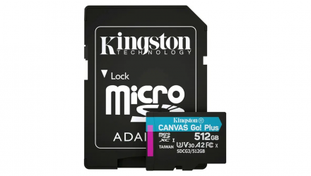 Карта Пам'яті Kingston Canvas Go! Plus UHS-I U3 V30 A2 + SD Adapter 512GB - Retromagaz, image 3