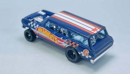 Машинка Базова Hot Wheels '64 Nova Wagon Gasser Super Treasure Hunt STH Race Team 1:64 GTD06 Blue - Retromagaz, image 4