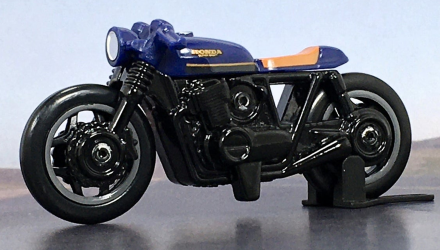 Машинка Базова Hot Wheels Honda CB750 Cafe Moto 1:64 HKG49 Blue - Retromagaz, image 2