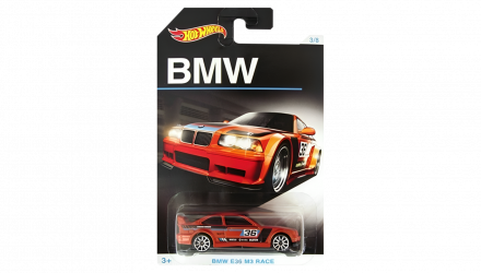 Тематическая Машинка Hot Wheels BMW E36 M3 Race BMW 1:64 DJM82 Orange - Retromagaz, image 1