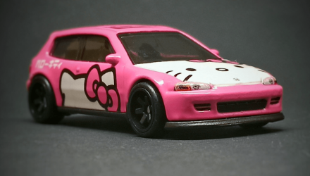 Машинка Premium Hot Wheels Honda Civic EG Hello Kitty Modern Classics 1:64 GJR00 Pink - Retromagaz, image 2