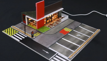 Діорама G-Fans Burger Cafe Бургер Кафе з Підсвіткою 1:64 Black - Retromagaz, image 3