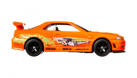 Машинка Premium Hot Wheels Nissan Skyline GT-R (BNR34) Fast & Furious 1:64 HKD21 Orange - Retromagaz, image 4